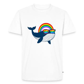 whale, whale, LGTB,rainbow,sunglasses - Men's Premium Organic T-Shirt - white - Front - Nico (187cm)