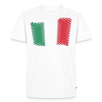 Drapeau de l’Italie / Tricolore (gribouillage) - T-shirt Premium bio Homme - blanc - Devant - Nico (187cm)