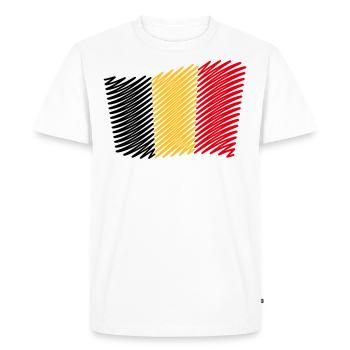 Drapeau De La Belgique / Tricolore (Scribble) - T-shirt Premium bio Homme - blanc - Devant - Nico (187cm)