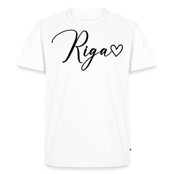 Police de Riga - T-shirt Premium bio Homme - blanc - Devant - Nico (187cm)