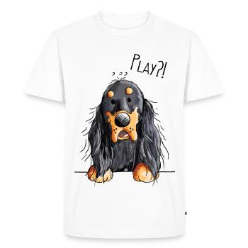 Play Gordon Setter - Chien - Cadeau - T-shirt Premium bio Homme - blanc - Devant - Nico (187cm)