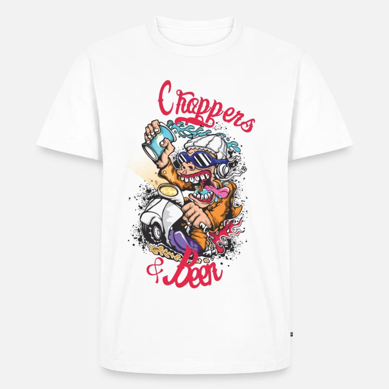 Choppers Crew Affe Roller - Männer Premium Bio T-Shirt - Weiß
