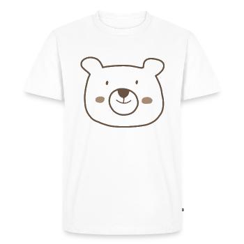 Dessin de traits en forme d’ours câlins - T-shirt Premium bio Homme - blanc - Devant - Nico (187cm)