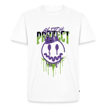 Glitch Project - Dripping Smile Street Art Design - Men's Premium Organic T-Shirt - white - Front - Nico (187cm)