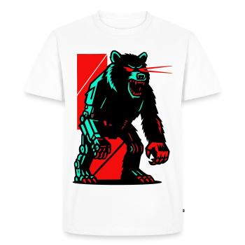 Mecha Techno Ours - T-shirt Premium bio Homme - blanc - Devant - Nico (187cm)