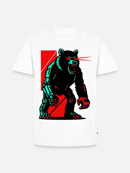 Mecha Techno Bear - Men's Premium Organic T-Shirt - white