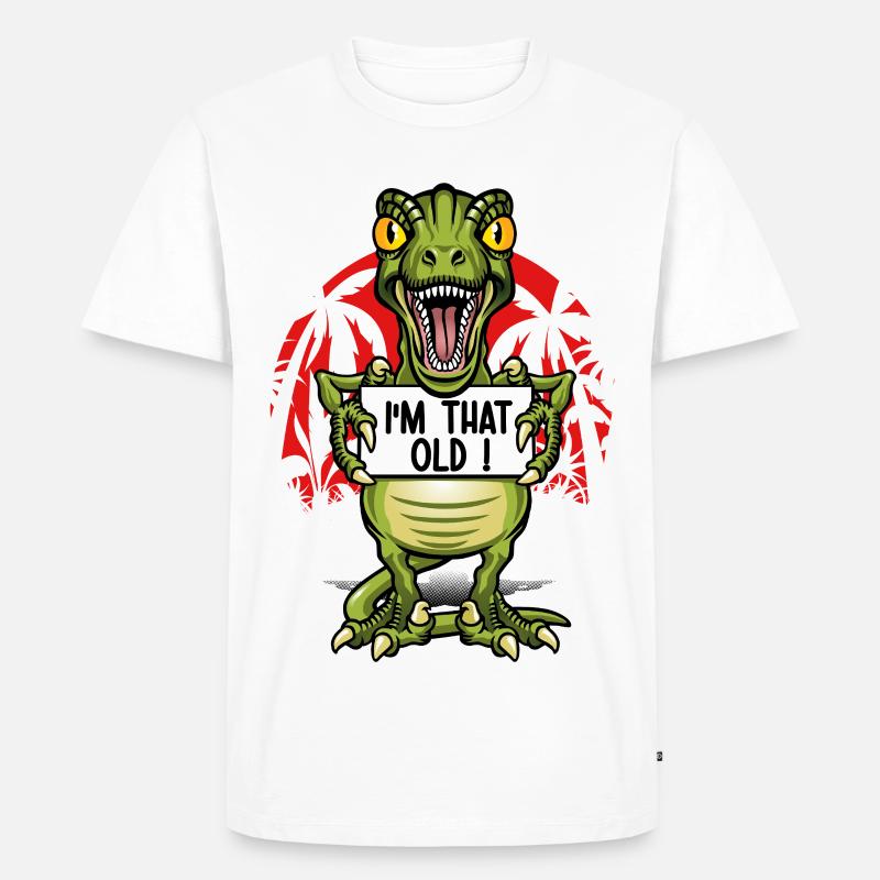 Ich bin ein alter Dinosaurier - Männer Premium Bio T-Shirt - Weiß