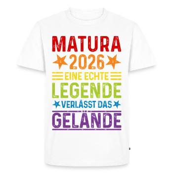Matura 2026 : La véritable légende quitte le site - T-shirt Premium bio Homme - blanc - Devant - Nico (187cm)