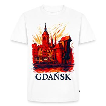 Gdansk Gdańsk City Motif Silhouette Poland Gift - Men's Premium Organic T-Shirt - white - Front - Nico (187cm)