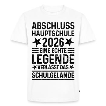 Graduation 2026 Hauptschule Legende Schulgelände - Men's Premium Organic T-Shirt - white - Front - Nico (187cm)