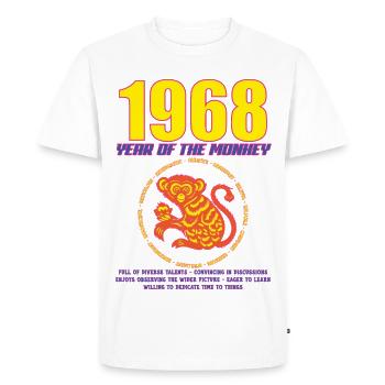 1968_MONKEY_fluor - T-shirt Premium bio Homme - blanc - Devant - Nico (187cm)