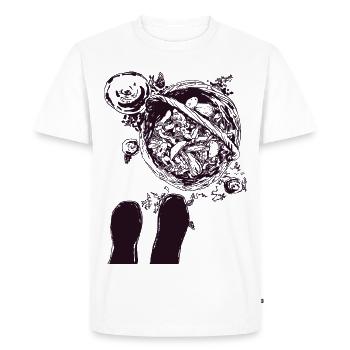 SUR LA FORÊT DE CHAMPIGNONS - T-shirt Premium bio Homme - blanc - Devant - Nico (187cm)