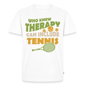 Therapy tennis funny saying - Men's Premium Organic T-Shirt - white - Front - Nico (187cm)