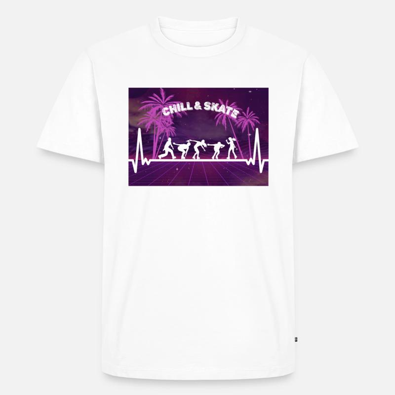 Inline Skate mit Herzschlag... - Männer Premium Bio T-Shirt - Weiß