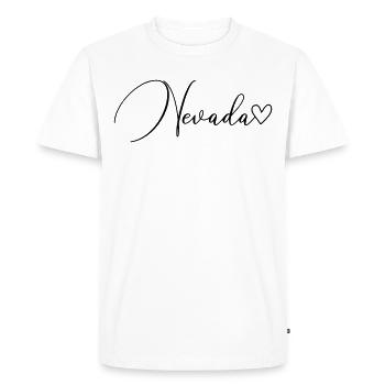 Écriture du Nevada - T-shirt Premium bio Homme - blanc - Devant - Nico (187cm)