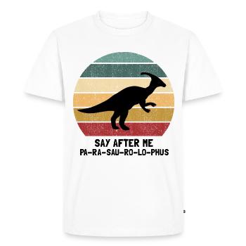 Dinosaur Motif for Paleontologists - Men's Premium Organic T-Shirt - white - Front - Nico (187cm)