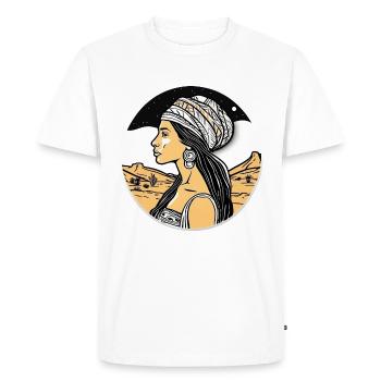 Woman in the desert - Men's Premium Organic T-Shirt - white - Front - Nico (187cm)