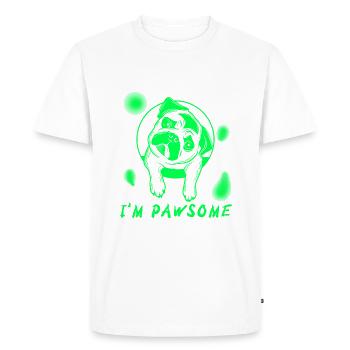 PUG LIFE, BEAUTIFUL DOGS,FUNNY DOG DESIGN - Men's Premium Organic T-Shirt - white - Front - Nico (187cm)