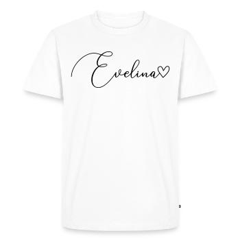 Evelina Nom Prénom Fille - T-shirt Premium bio Homme - blanc - Devant - Nico (187cm)