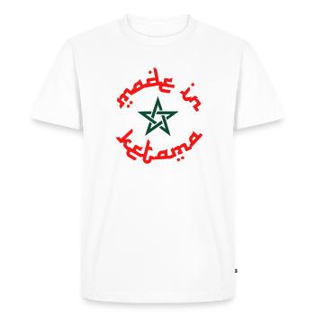 Maroc Made in Ketama Logo drapeau du Maroc - T-shirt Premium bio Homme - blanc - Devant - Nico (187cm)
