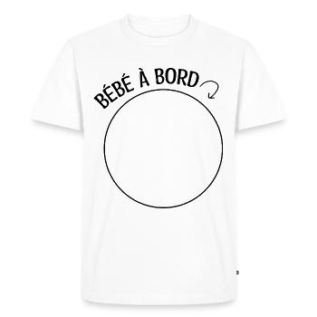 bébé à bord (pied) - T-shirt Premium bio Homme - blanc - Devant - Nico (187cm)