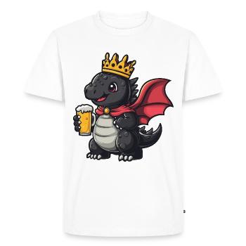 Dragon Bière Drôle - T-shirt Premium bio Homme - blanc - Devant - Nico (187cm)