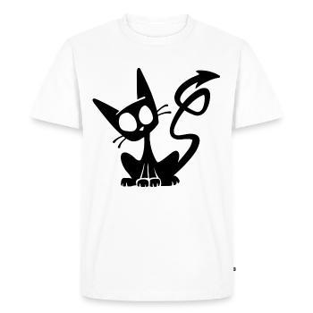 Devil Black Cat - T-shirt Premium bio Homme - blanc - Devant - Nico (187cm)