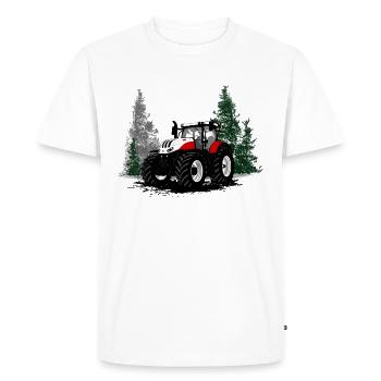 Tracteur - Remorqueur - Agriculteur - T-shirt Premium bio Homme - blanc - Devant - Nico (187cm)