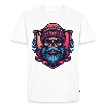 Crâne de bûcheron - T-shirt Premium bio Homme - blanc - Devant - Nico (187cm)