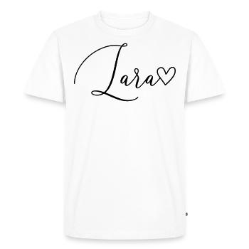 Lara Surname First Name Girl - Men's Premium Organic T-Shirt - white - Front - Nico (187cm)
