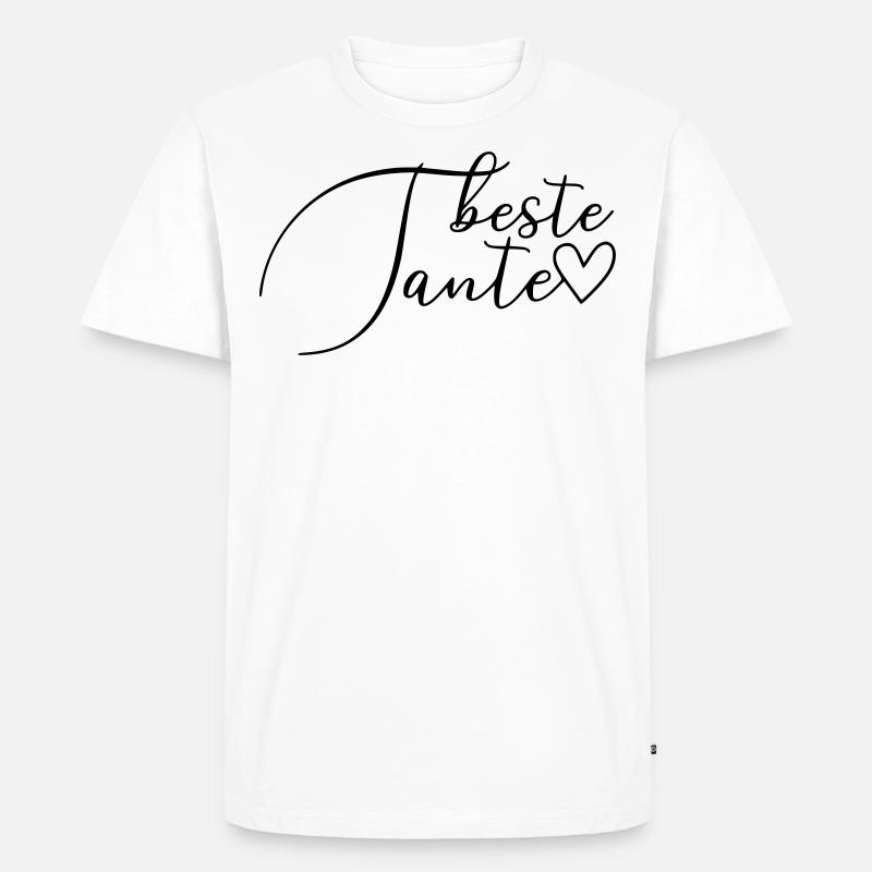 Beste Tante Schrift - Männer Premium Bio T-Shirt - Weiß