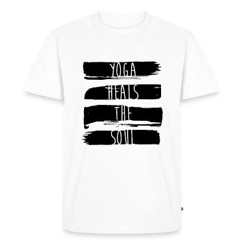 Le yoga guérit l'âme - T-shirt Premium bio Homme - blanc - Devant - Nico (187cm)