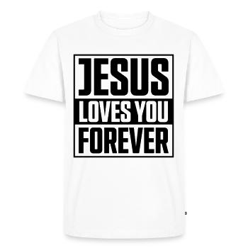 Jésus vous aime dire - T-shirt Premium bio Homme - blanc - Devant - Nico (187cm)