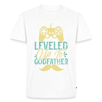 Monter de niveau jusqu’au parrain - T-shirt Premium bio Homme - blanc - Devant - Nico (187cm)