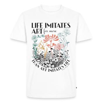 Oscar Wilde citation Art Nouveau rétro design floral - T-shirt Premium bio Homme - blanc - Devant - Nico (187cm)