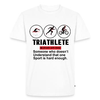 DÉFINITION TRIATHLETE - T-shirt Premium bio Homme - blanc - Devant - Nico (187cm)