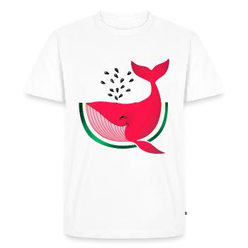 Pastèque Whale Melon Whale Funny - T-shirt Premium bio Homme - blanc - Devant - Nico (187cm)
