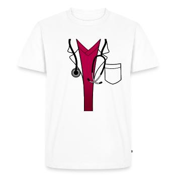 Docteur docteur médecine smock costume profession travail - T-shirt Premium bio Homme - blanc - Devant - Nico (187cm)