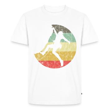 Mountaineering Climbing Gift Bouldering Retro Cool - Men's Premium Organic T-Shirt - white - Front - Nico (187cm)