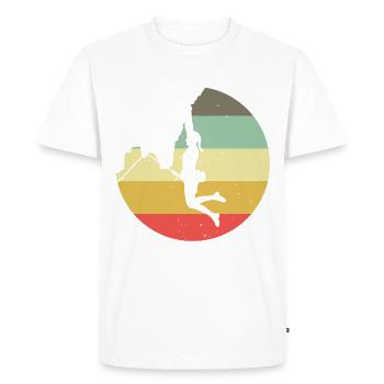 Mountaineering Climbing Gift Bouldering Retro Cool - Men's Premium Organic T-Shirt - white - Front - Nico (187cm)