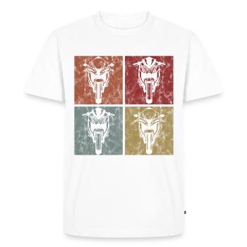 Moto moto moto rétro motocyclistes - T-shirt Premium bio Homme - blanc - Devant - Nico (187cm)
