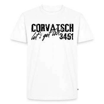Piz Corvatsch Bernina Silvaplana Engadine - T-shirt Premium bio Homme - blanc - Devant - Nico (187cm)