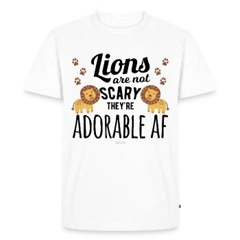 mignons Lions bébés enfants - T-shirt Premium bio Homme - blanc - Devant - Nico (187cm)