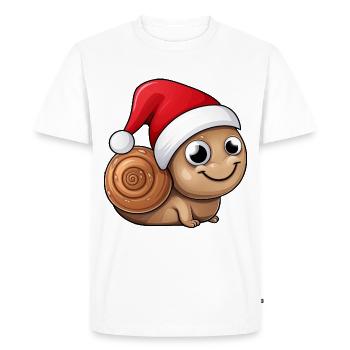 Snail Christmas - Men's Premium Organic T-Shirt - white - Front - Nico (187cm)