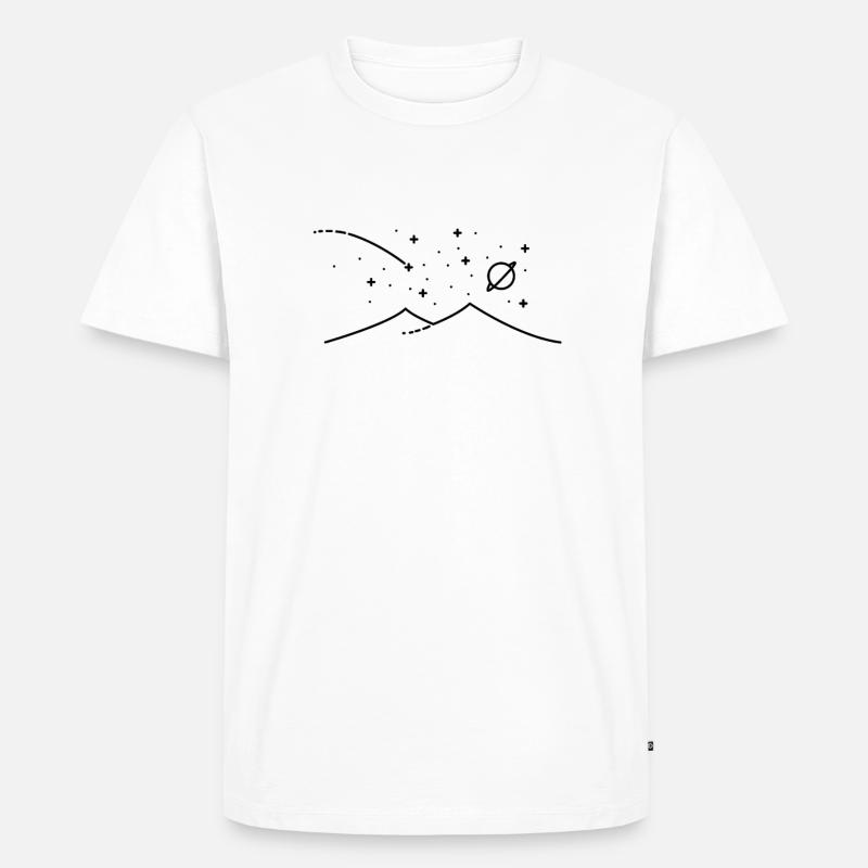 Berge und Sternenhimmel mit Sternschnuppe Design - Männer Premium Bio T-Shirt - Weiß