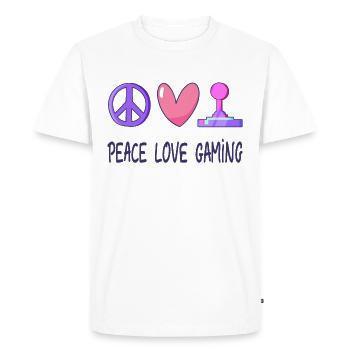 Peace Love Gaming - Men's Premium Organic T-Shirt - white - Front - Nico (187cm)