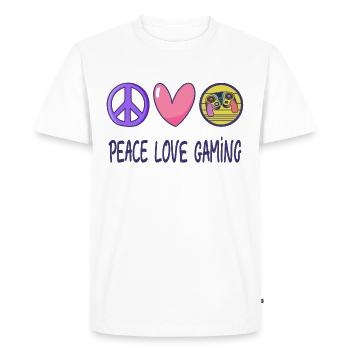 Peace Love Gaming - Men's Premium Organic T-Shirt - white - Front - Nico (187cm)