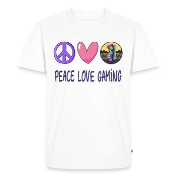Peace Love Gaming - Men's Premium Organic T-Shirt - white - Front - Nico (187cm)