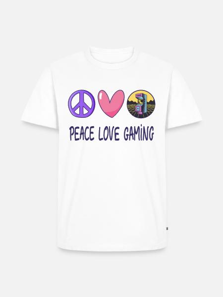 Peace Love Gaming - Men's Premium Organic T-Shirt - white