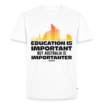 L’éducation est importante, mais l’Australie est importante - T-shirt Premium bio Homme - blanc - Devant - Nico (187cm)
